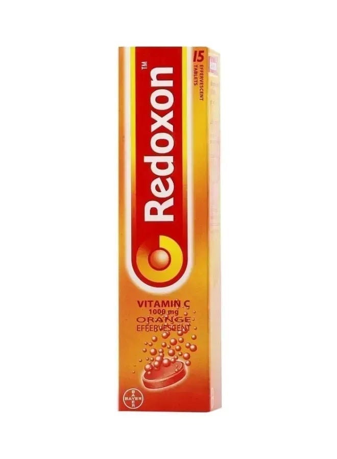 Redoxon Vitamin C 1000mg Effervescent Tablets, Orange, 15 Pcs