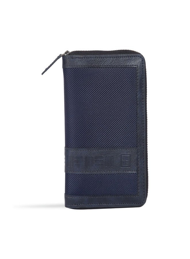 EUME Zen Passport Holder for Men & Women, Midnight Blue | Bifold Premium Vegan Leather | 6 Card Slots, 1 Compartment, 2 Pockets | Zippered Passport Pouch | Travel Document Organiser | Passport Cover - Image 1