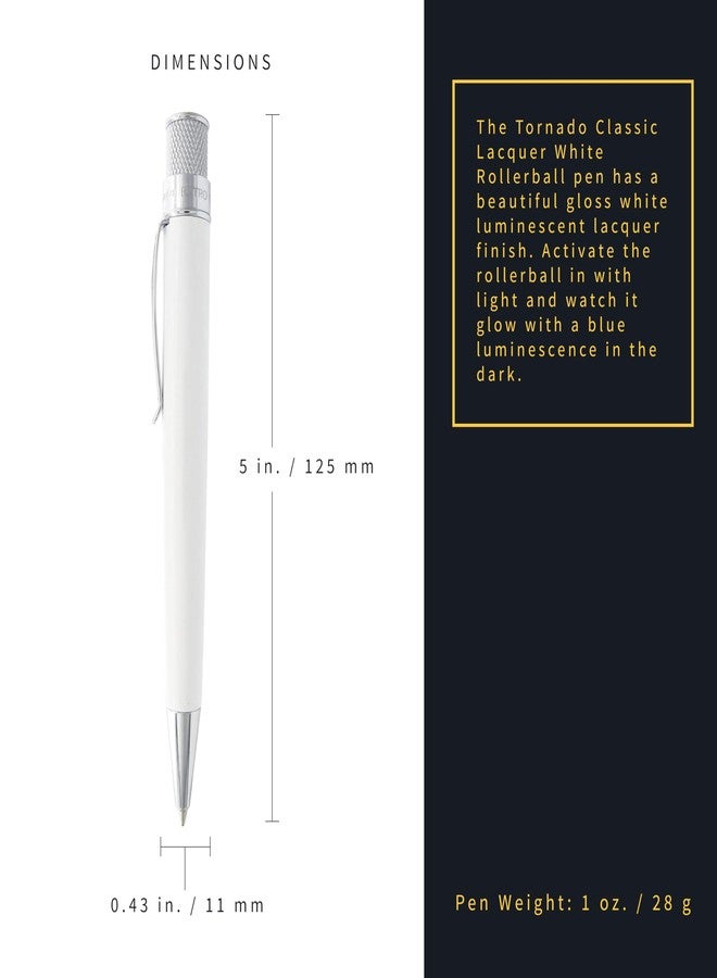 Retro 51 Tornado Classic Lacquer Glow In The Dark White Rollerball Pen - Image 3