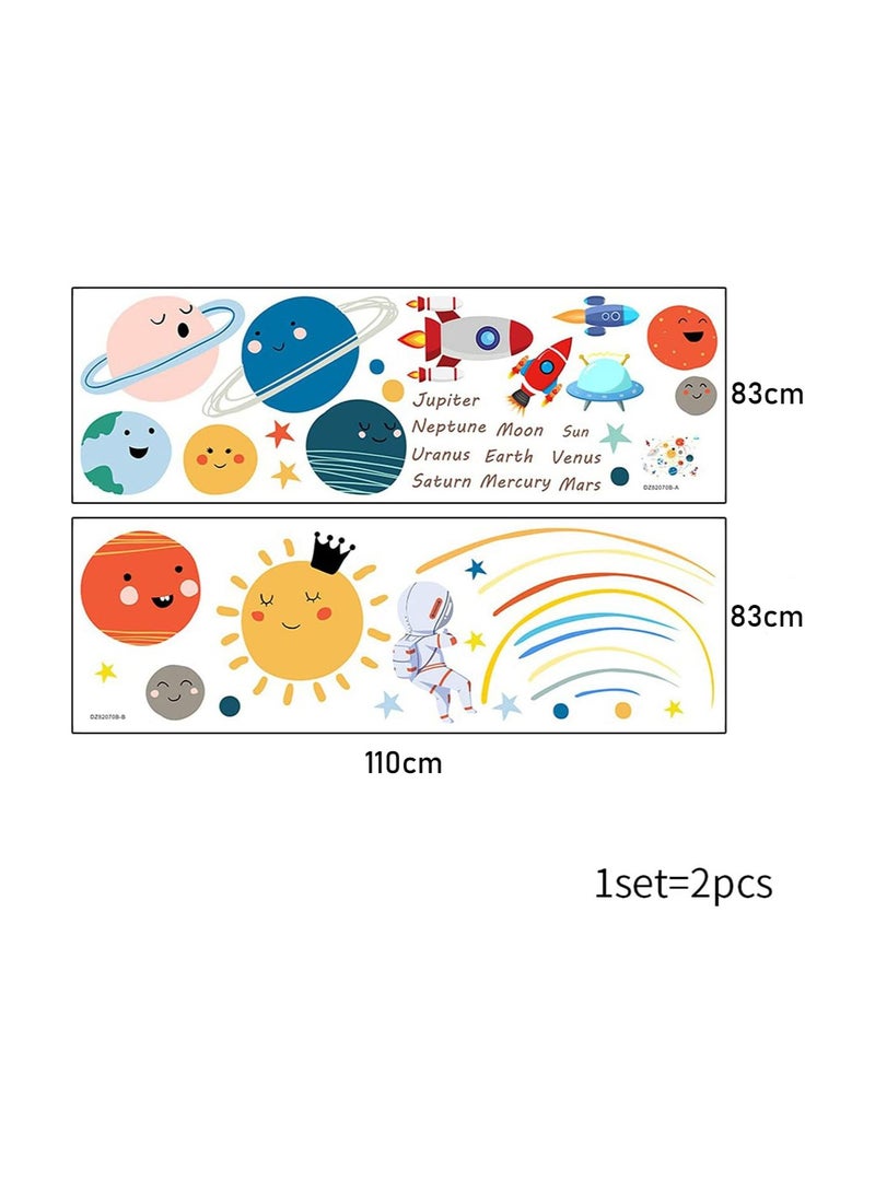 KASTWAVE Kids Room Planet Wall Decals, Space Astronaut Wall Stickers, Peel and Stick Space Wall Stickers for Baby Nursery Kids Bedroom Playroom - Image 4