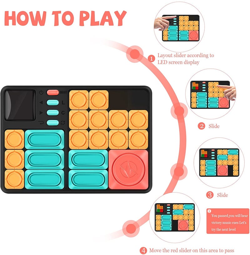 Super Slide Brain Games Puzzle Games, 500+ Levelled UP Challenges Brain Teaser Puzzles, Parent-Child Interactive Game Travel Fidget Toys, STEM Learning Games, Brain Teaser Puzzles Fun for All Ages - Image 3