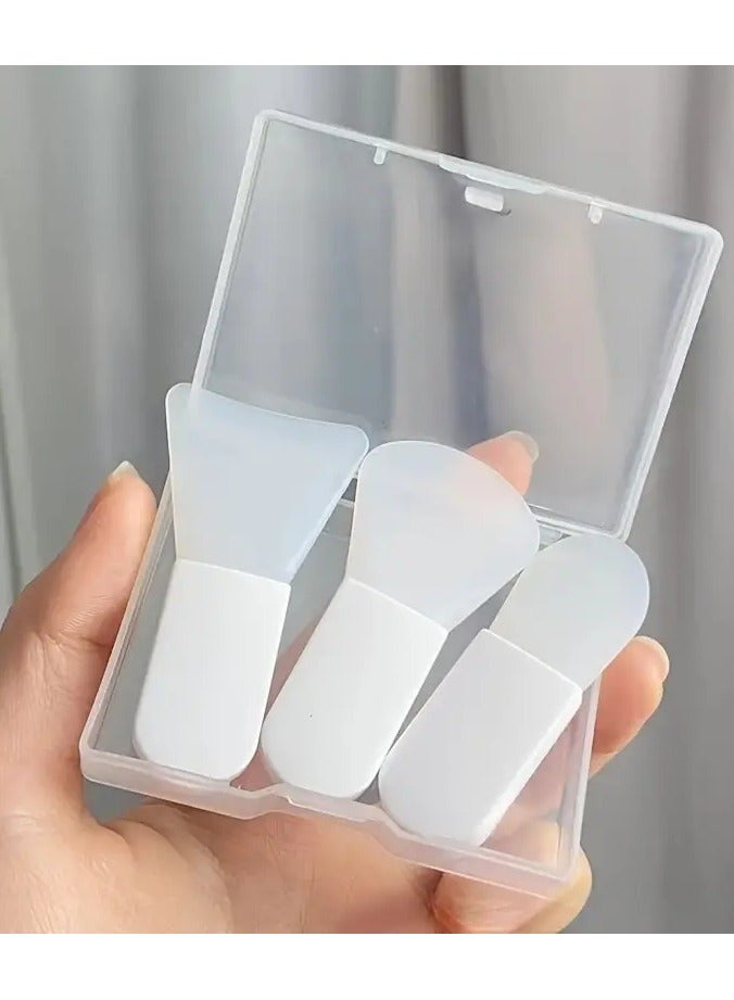 Goolsky Short Handle Facial Mask Brush Silicone Mud Film Special Beauty Salon Smear Type Beauty Brush Cleaning Brush Portable 3-piece Set  - Image 1