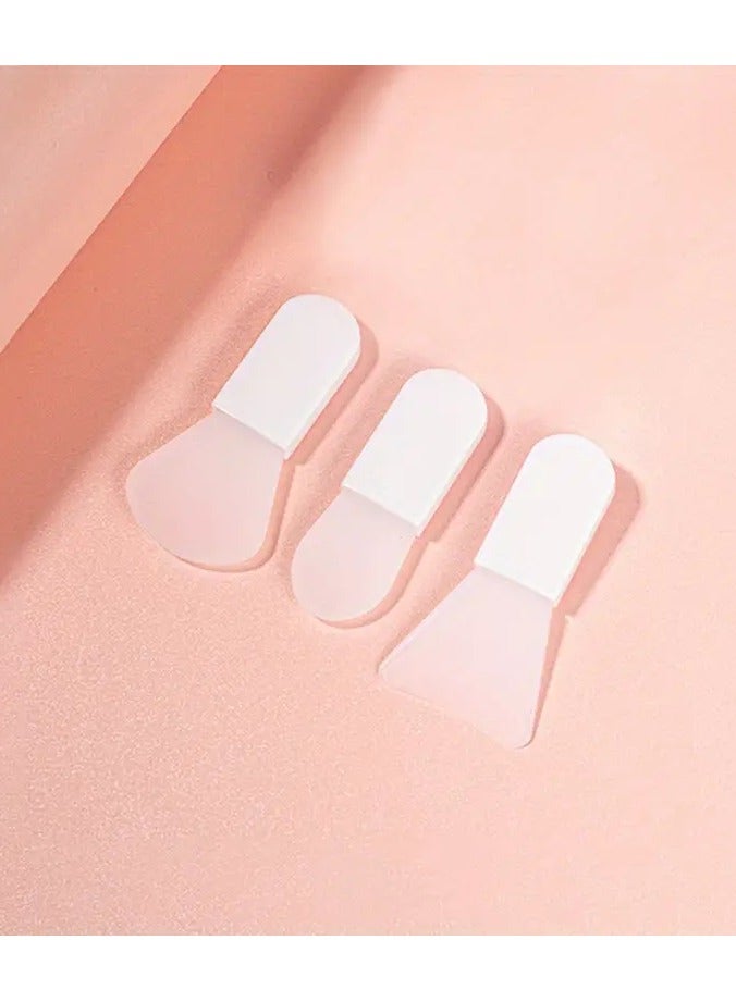 Goolsky Short Handle Facial Mask Brush Silicone Mud Film Special Beauty Salon Smear Type Beauty Brush Cleaning Brush Portable 3-piece Set  - Image 2