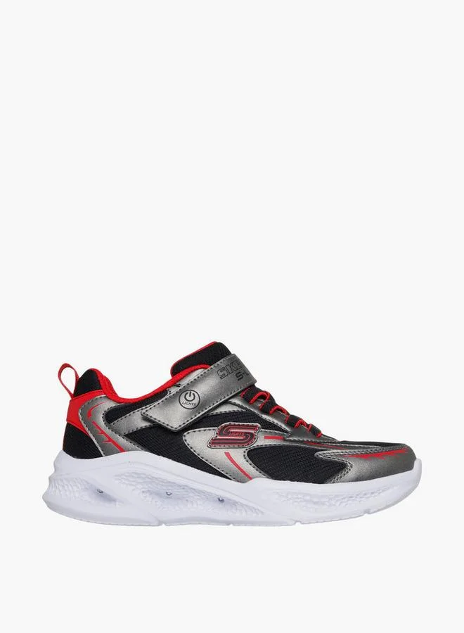 سكيتشرز Boys' METEOR LIGHTS Light-Up Sports Shoes with Hook and Loop Closure - 401497L-GURD