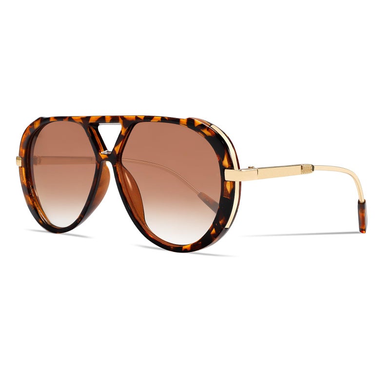 GUVIVI Retro Gold Aviator Sunglasses for Women Men, 2026 Metal Oversized 70s Aviators Black Sun Glasses - Image 1