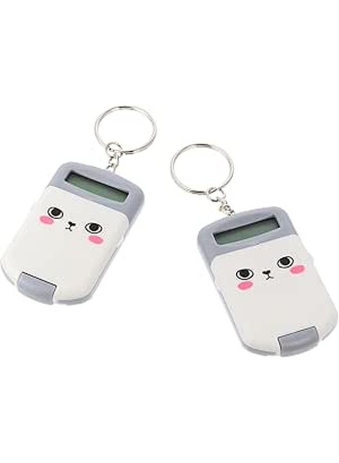 Mini Portable Calculator 2 Pack Lightweight Pocket Size for Students Exams Accounting Gray - Image 1