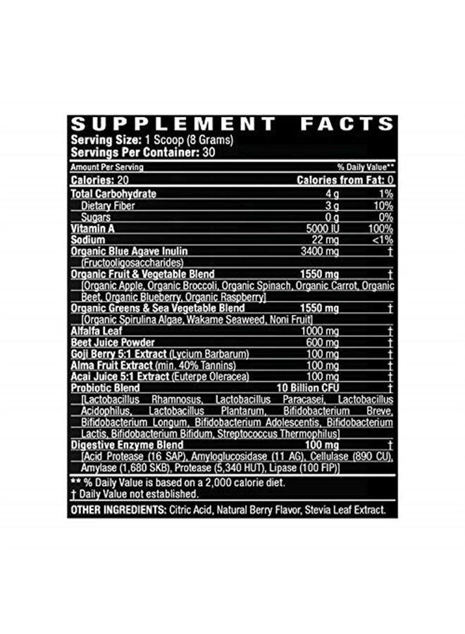 Driven Nutrition Driven B&G Berries & Greens Superfood Powder, 30 Servings - Organic Plant-Based Formula with Probiotics & Digestive Enzymes - Vegan Supplement Supports Recovery, Healthy Digestion, and Immune Function - Image 1