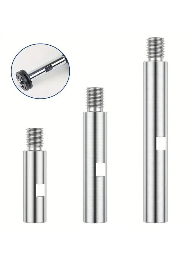 3pcs Alloy Metal M14 Thread Extension Rod Set 75mm 100mm 140mm Manual Polishing Tool - Image 1