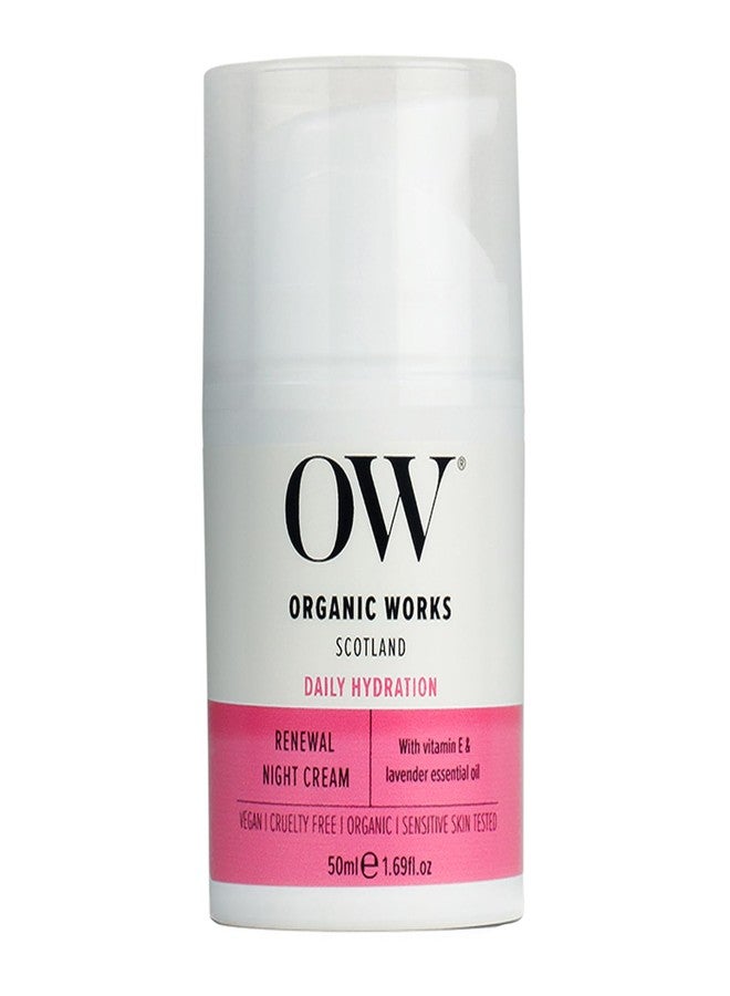 OW Organic Works Daily Hydration Renewal Night Cream - Nourishing Night Cream with Camellia Sinensis and Lavender - Suitable for All Skin Types - 1.69 oz - Image 1