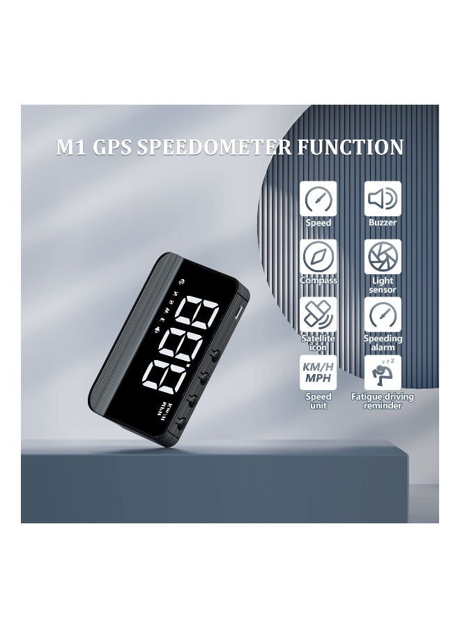 Generic M1 Windshield Projection Heads Up Display,  Digital GPS Speedometer with Navigator/Speed/RPM/Voltage/Temperature Warning Alarm Displayer. Suitable for All Vehicles (M1 White)