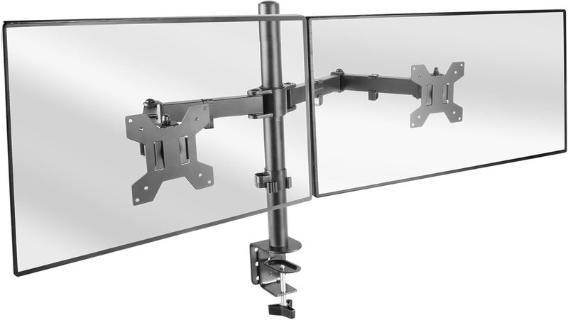 MARS GAMING All-item unified delivery MARM2 Black, Dual Arm Monitor Mount for Screens up to 27", Articulating and Height Adjustable, Sturdy Frame, VESA75 and VESA100 Compatible Cross product compatible - Image 1