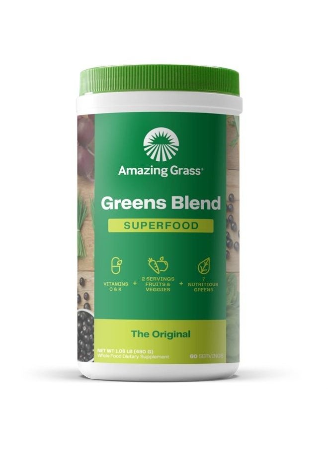 Greens Blend Superfood: Super Greens Powder Smoothie Mix with Organic Spirulina, Chlorella, Beet Root Powder, Digestive Enzymes & Probiotics, Original, 60 Servings, Boost Energy - pzsku/Z3F37032F2AA26A57110AZ/45/_/1689270955/af65a903-51b4-4e50-9407-fcaacd6ebbd1