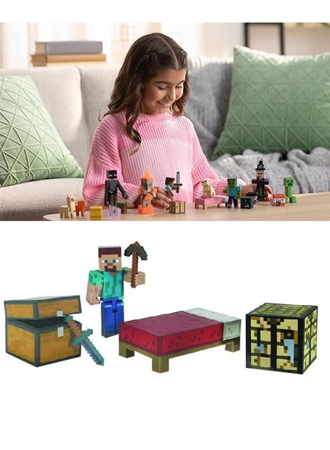 ماين كرافت 6 أجهزة الكمبيوتر اللغز جمعية كتل البناء لعبة، ستيف والسرير - Image 1