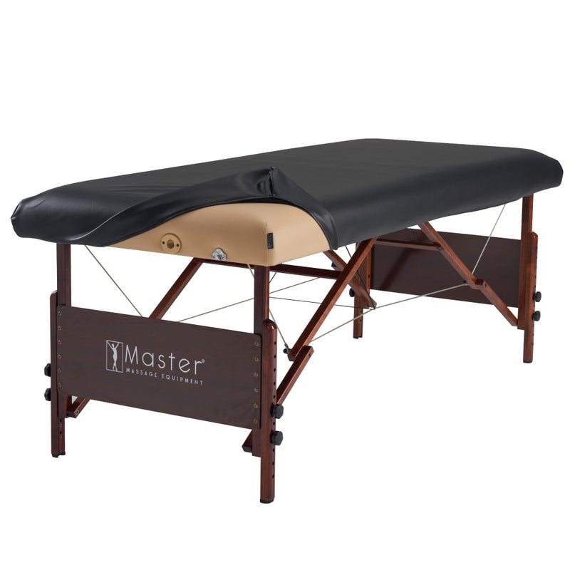 Master Massage Rectangular Universal Fabric Fitted PU Vinyl Leather UltraDurable Massage Table Protection CoverReplacement Cover Protector Black