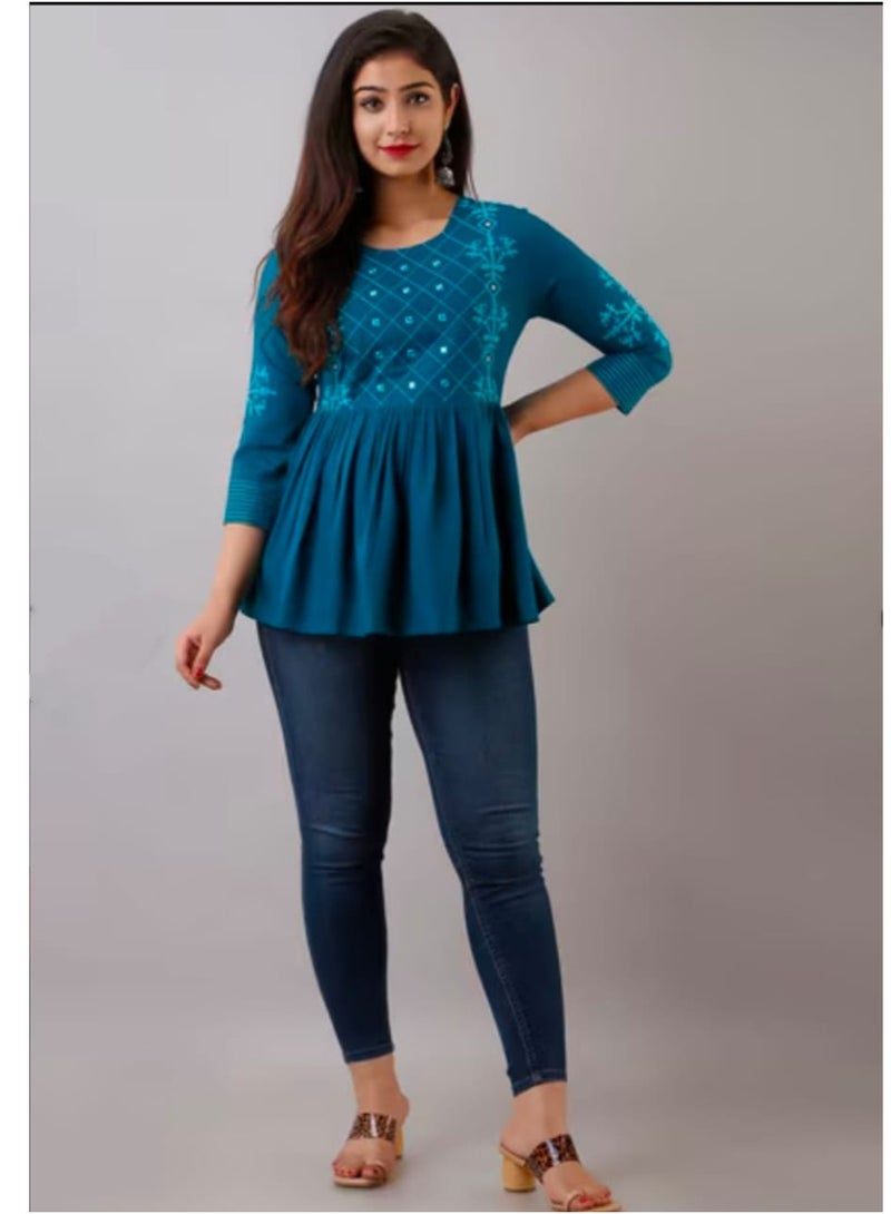 Grace Women's cotton blend peplum top - Image 4