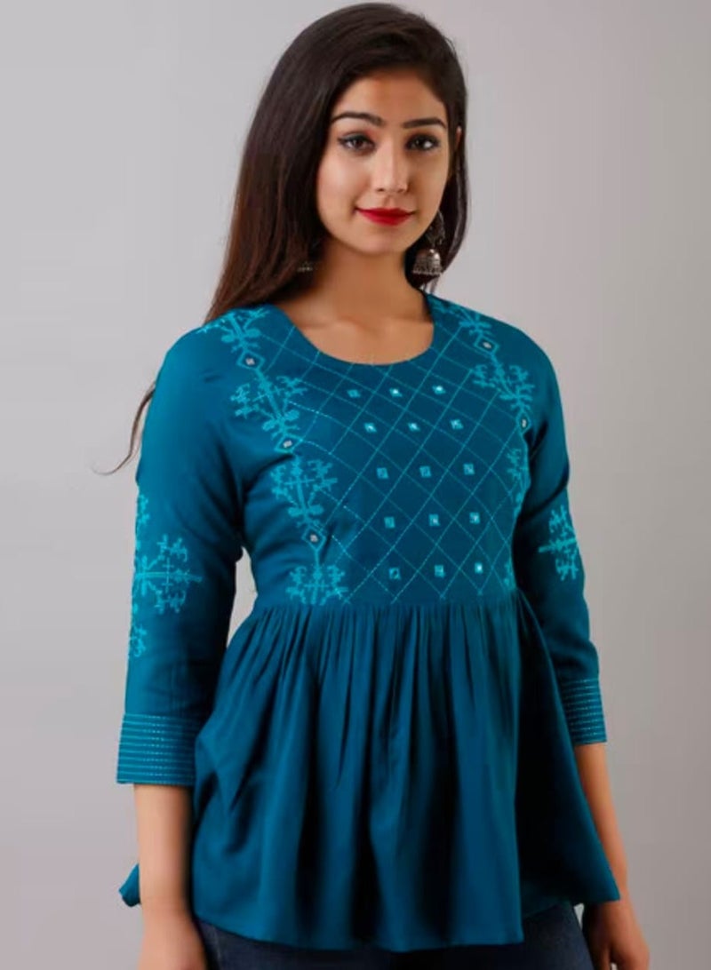 Grace Women's cotton blend peplum top - Image 3