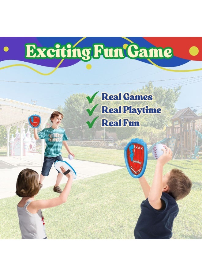 Home Smart Toss and Catch game for toddlers 11pcs  baseball toss and catch game set includes baseballs, Lights up paddles and storage bag perfect for gift. - Image 4