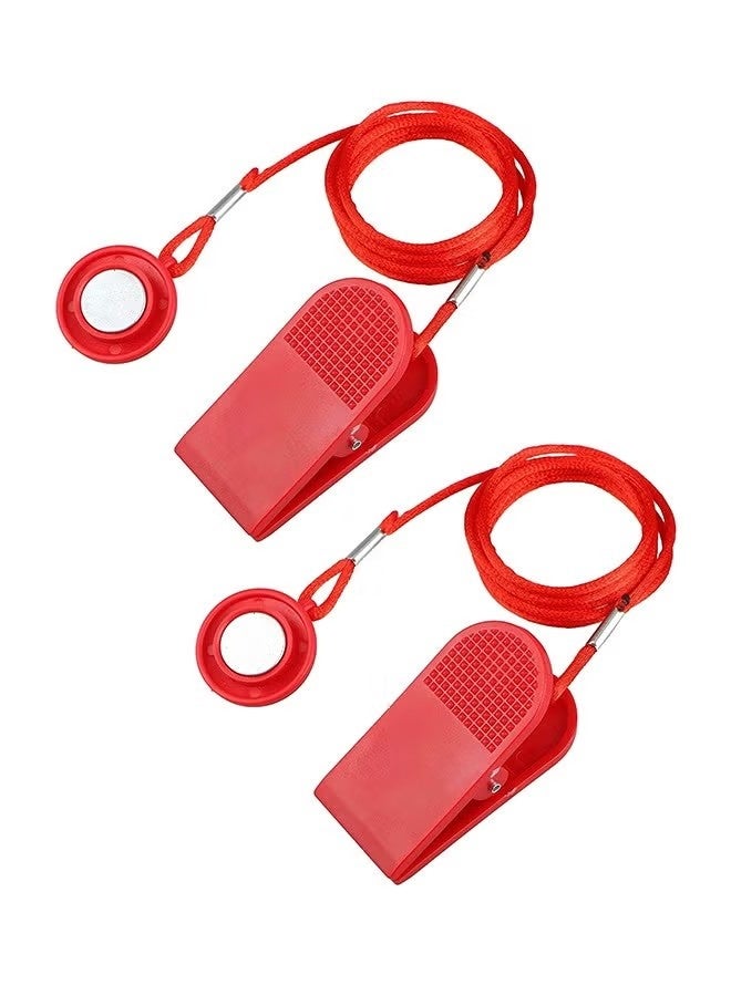 2Pcs Treadmill Safety Key, Universal Treadmill Magnet Security Lock Round Switch Lock Fitness for Most Treadmill (Red) - Image 1