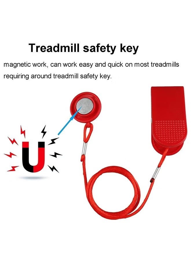 2Pcs Treadmill Safety Key, Universal Treadmill Magnet Security Lock Round Switch Lock Fitness for Most Treadmill (Red) - Image 2