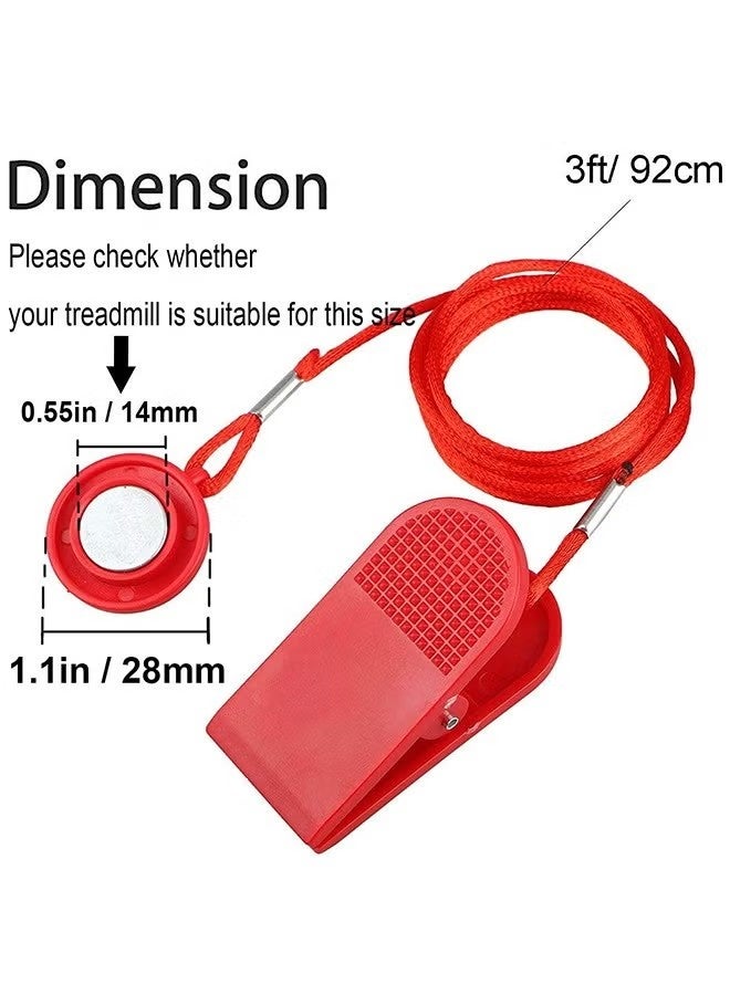 2Pcs Treadmill Safety Key, Universal Treadmill Magnet Security Lock Round Switch Lock Fitness for Most Treadmill (Red) - Image 4