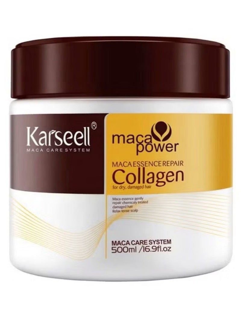 كارسيل مجموعة كارسيل للعناية بالشعر التالف والجاف قناع الكولاجين 500 مل وسيروم زيت الأرغان 50 مل - Image 3