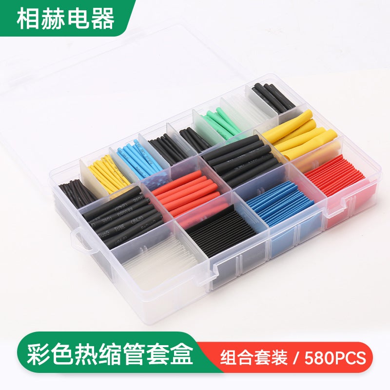 580PCs boxed Heat Shrinkable tube transparent Heat Shrinkable tube insulation sleeve Heat Shrinkable tube insulation sleeve 580PCs boxed Heat Shrinkable tube 