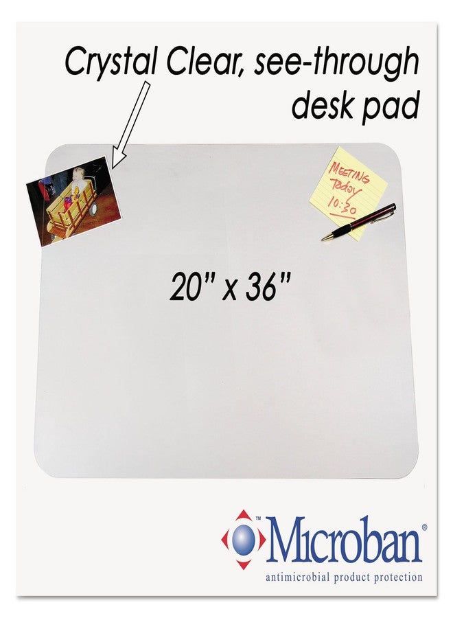 Artistic KrystalView Desk Pad with Antimicrobial Protection, Glossy Finish, 36 x 20, Clear - Image 2