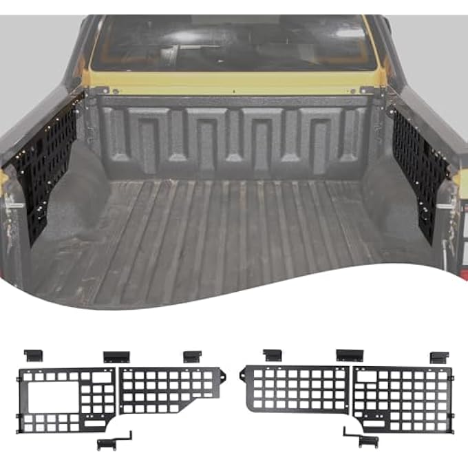 rayihni Side Molle Panel Compatible with Ford Ranger 2023 2024+Short Bed Truck Bed Panel Rear Storage Organizer Cargo Shelf Rack Replacement Accessories - Image 1