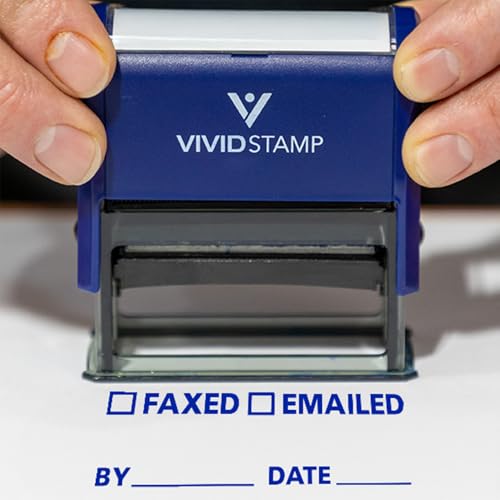 Vivid Stamp FAXED EMAILED by Date Self Inking Rubber Stamp (Red Ink) - Medium - Image 5