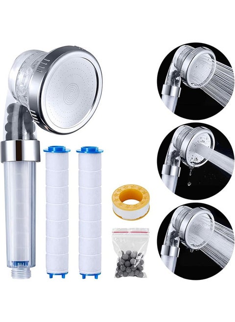 Shower Head, 3 Modes High Pressure Handheld Showerhead, Water Saving Filtered Shower Head with PP Cotton Filter and Extra Filter Stones, Easy Install