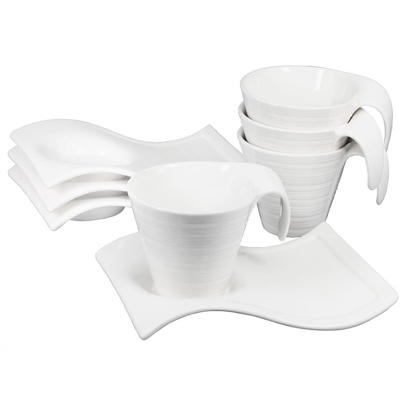 Creativity Home Porcelain Coffee cup and saucer Mugs,5.17 Ounce, Savor Espresso Mugs Cups for Latte, Hot Tea, Cappuccino, Mocha, Cocoa, Mugs Set - Image 1