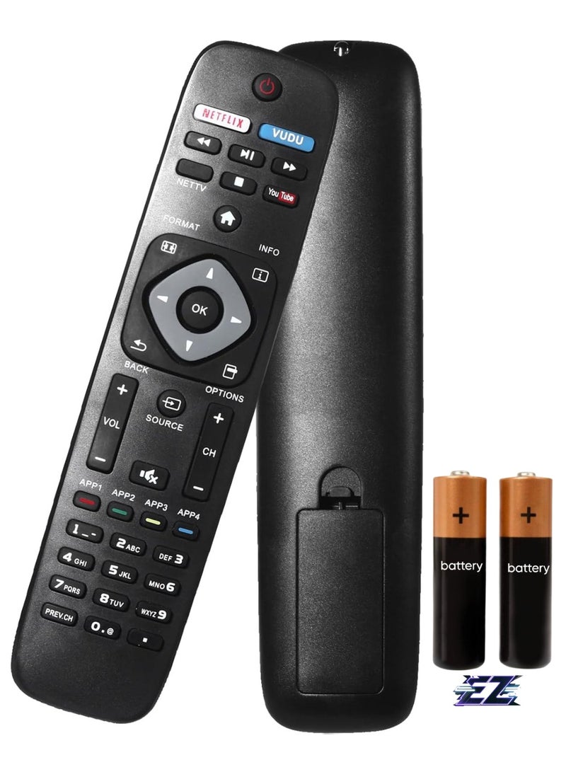ELTRAZONE New Universal Replacement Remote Control NH500UP Suitable for Philips Smart LCD LED 4K UHD TV with battery - Image 1