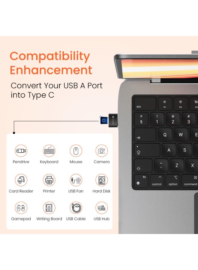 بورترونيكس محول بريدج إكس USB 3.0 USB 3.0 من النوع C أنثى إلى USB ذكر OTG، نقل بيانات عالي السرعة بسرعة 5 جيجابت في الثانية، شحن سريع، متوافق مع أجهزة اللاب توب والتابلت والهواتف الذكية والشواحن والمزيد من الأجهزة (أسود) - Image 2