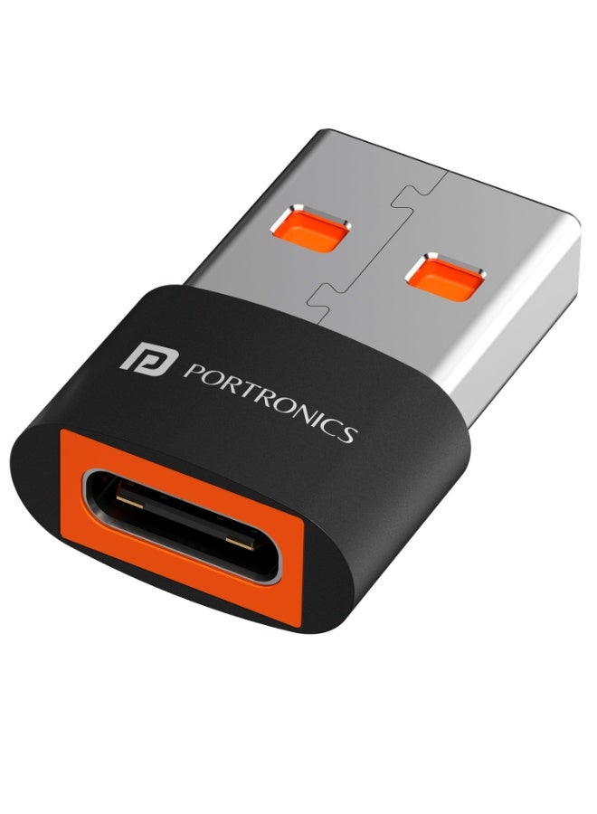 بورترونيكس محول بريدج إكس USB 3.0 USB 3.0 من النوع C أنثى إلى USB ذكر OTG، نقل بيانات عالي السرعة بسرعة 5 جيجابت في الثانية، شحن سريع، متوافق مع أجهزة اللاب توب والتابلت والهواتف الذكية والشواحن والمزيد من الأجهزة (أسود) - Image 1