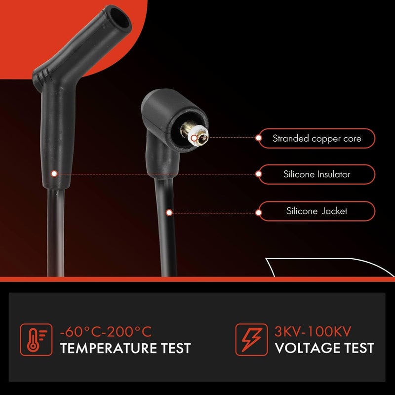 A-Premium Ignition Spark Plug Wires Set of 8 - Image 4