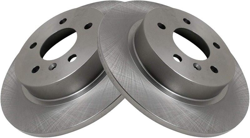 TRQ Rear Brake Rotor Set Solid Compatible with 2006-2011 Buick Lucerne 2006-2011 Cadillac DTS - Image 3