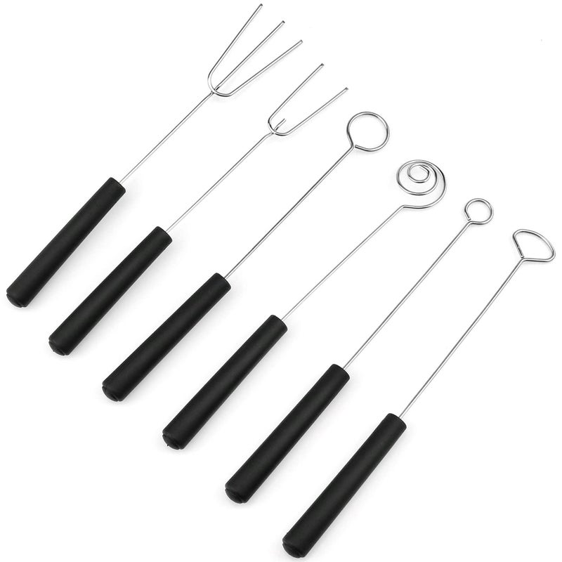 AYLIFU 6piece Packs Stainless Steel Candy Dipping Tool Chocolate Dipping Fork Spoon Set Baking Supplies DIY Baking Decoration Tool set - Image 2