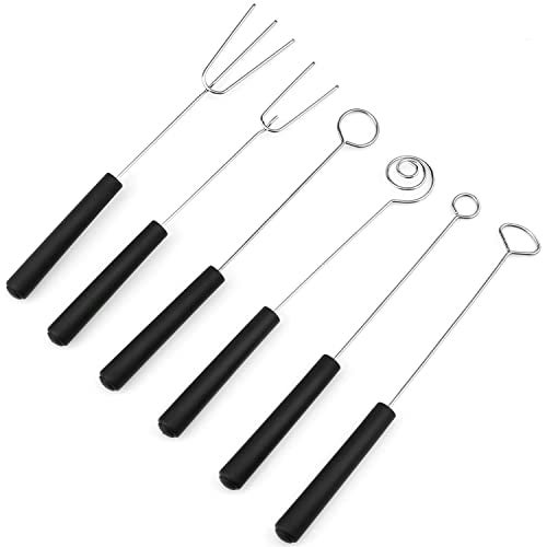 AYLIFU 6piece Packs Stainless Steel Candy Dipping Tool Chocolate Dipping Fork Spoon Set Baking Supplies DIY Baking Decoration Tool set - Image 1