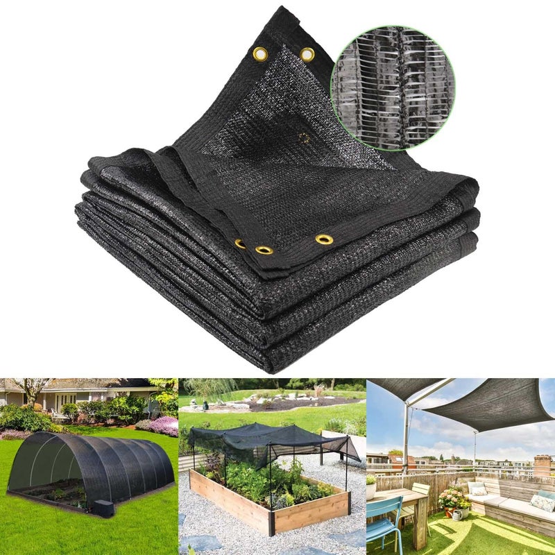 Mklsit Garden 40% Shade Cloth, 10 x 20 FT Shade Mesh Tarp with Reinforced Brass Grommets, Black Outdoor Sunblock Shade Cloth Cover for Plants, Greenhouse, Patio, Chicken Coop, Tomatoes Sun Shade Net - Image 1