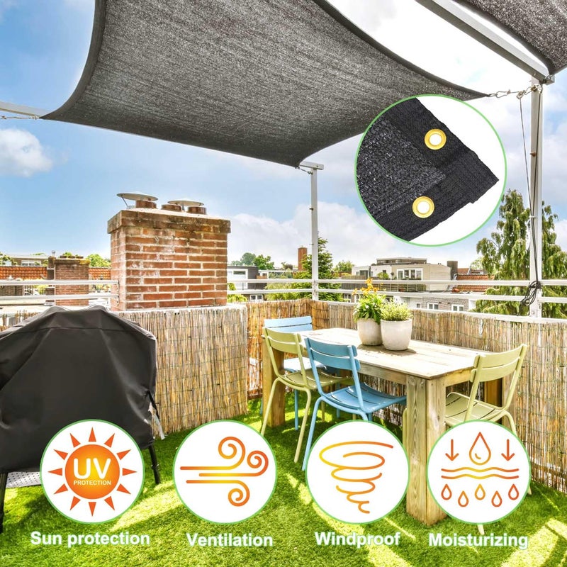 Mklsit Garden 40% Shade Cloth, 10 x 20 FT Shade Mesh Tarp with Reinforced Brass Grommets, Black Outdoor Sunblock Shade Cloth Cover for Plants, Greenhouse, Patio, Chicken Coop, Tomatoes Sun Shade Net - Image 3
