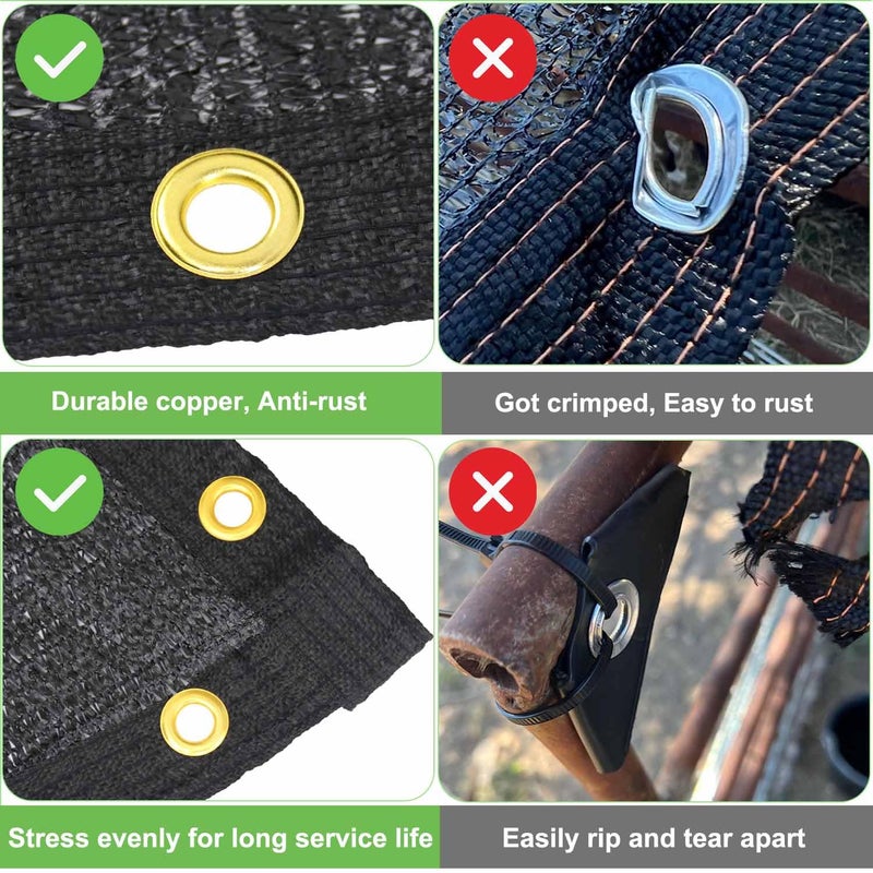 Mklsit Garden 40% Shade Cloth, 10 x 20 FT Shade Mesh Tarp with Reinforced Brass Grommets, Black Outdoor Sunblock Shade Cloth Cover for Plants, Greenhouse, Patio, Chicken Coop, Tomatoes Sun Shade Net - Image 4