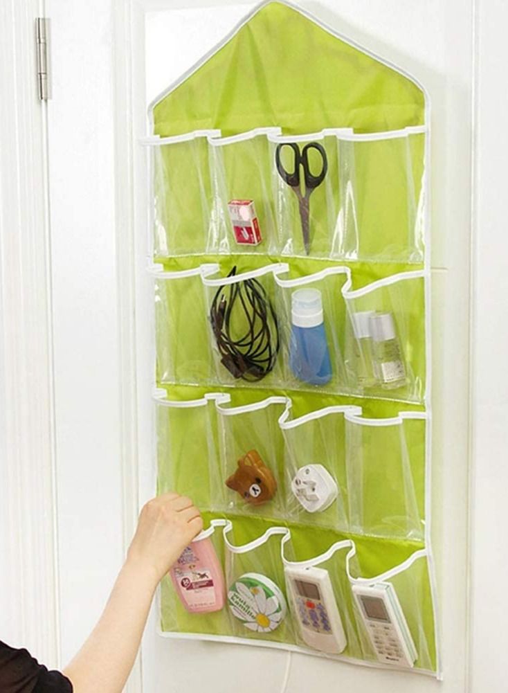 16 Pockets Wardrobe Pockets Clear Hanging Bag Socks Bra Underwear Stationery Rack Hanger Storage Saving Space Tidy Organizer - Image 3