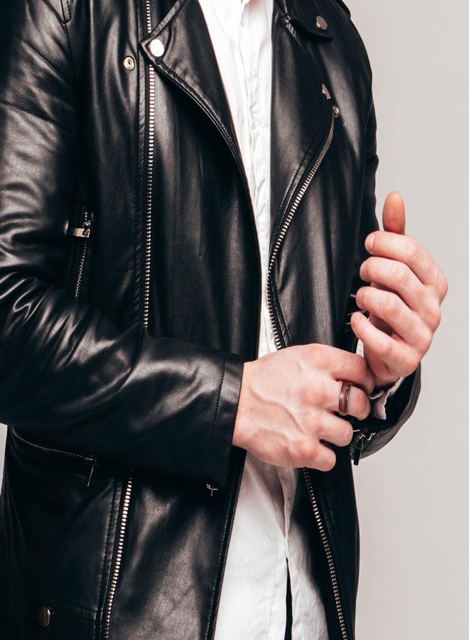 King Will خواتم كينغ ويل من كربيد التنجستن للرجال، خاتم زفاف أسود بقطر 8 مم مع إدخال رمل أحمر، مصقول عالي القبة - مناسب للاستخدام اليومي، مقاس مريح 9 - Image 5