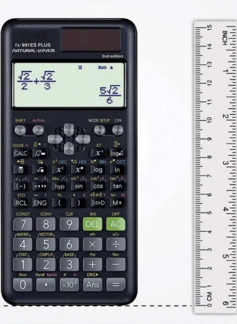 الآلة الحاسبة العلمية Fx-991Es Plus الإصدار الثاني باللون الأسود - Image 2
