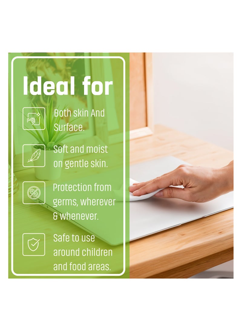 All day wipes All Day Antibacterial Wet Wipes (Multi-Purpose)-72 Count: Kills 99.9% of Germs. For Skin and Surface .Designed for everyday use, Bleach free. Keep your environment clean and germ-free. ( Pack of 12) - Image 3