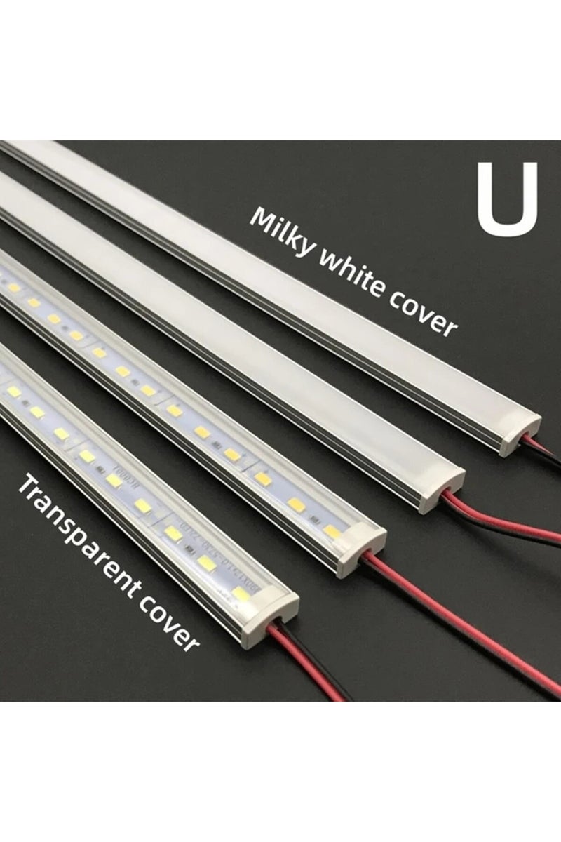 Green Tiger U Milky cover 6500K 1PCS 1-10 PCS LED rigid strip DC12V 50CM 20 inch SMD5730 36LEDs U/V-shaped flat - Image 1