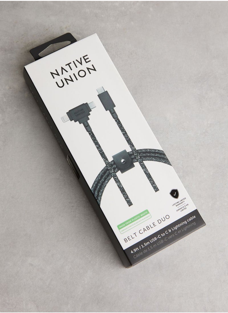 Native Union - Belt 1.5M Cable - Duo Usb-C To ( C + Lightining)