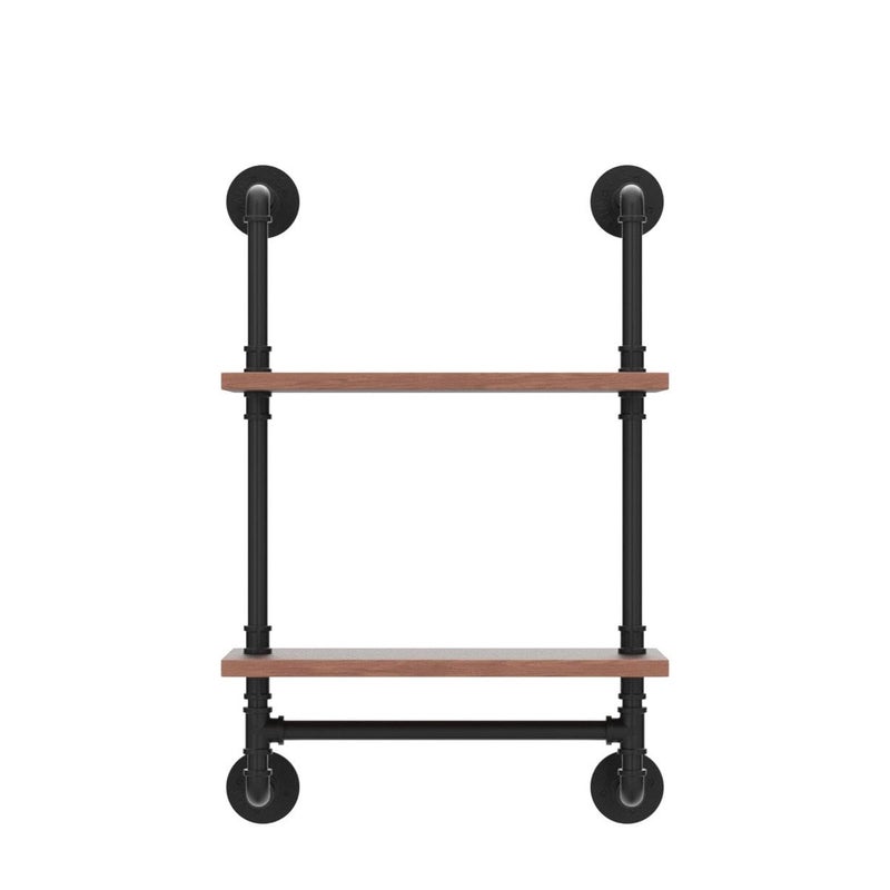 ROGMARS Industrial Pipe Shelf Floating Shelves Bathroom Pipe Shelving Farmhouse Bathroom Shelves with Towel Bar Towel Rack Over Toilet Industrial Shelf Rustic Wall Wood Shelves 19.7 Inch - Image 4