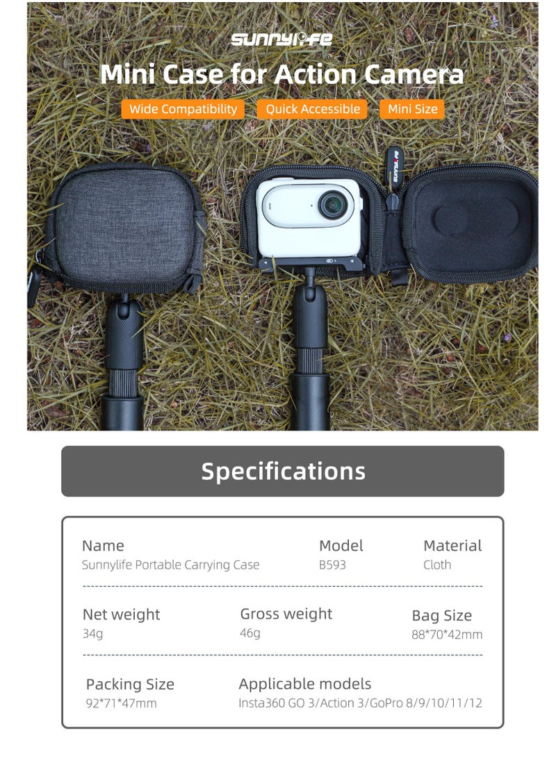 Generic - Durable EVA Travel Case for Insta360 GO 3, DJI Action 3, GoPro 8-12 - Portable Storage Solution for Action Cameras - Image 1