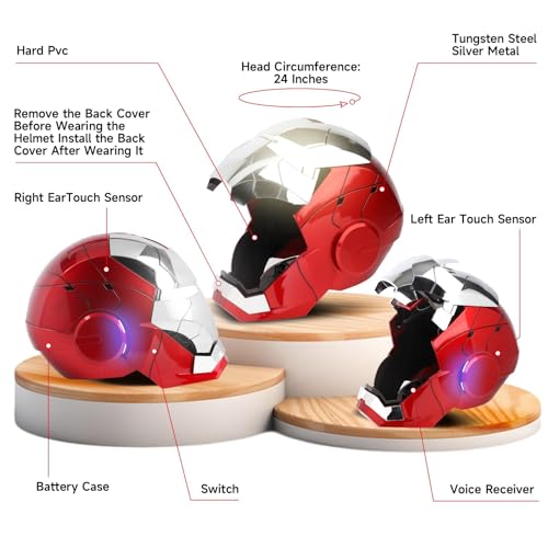 YONTYEQ Iron-Man MK 5 Wearable Electronic Helmet: Voice & Remote Controlled, LED Eyes & Sound Effects, Perfect Super Hero Movie Prop and Figure for Adults Collectors- Ideal Gift for Halloween & Christmas - Image 4